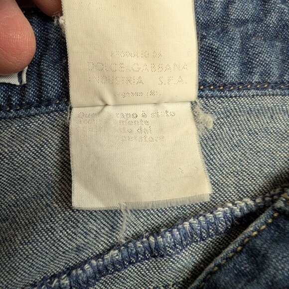 Dolce & Gabbana Womens Studded Crop Blue Jeans Vintage Size Italy 40 (28 x 20) - Picture 10 of 14